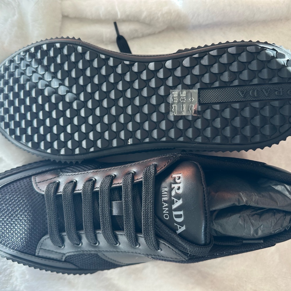 Prada sneakers, brand new, black, size 9.